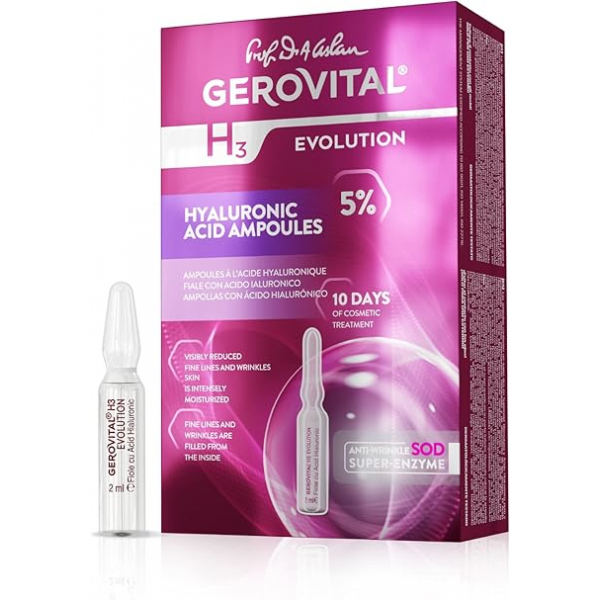 Ampollas de Ácido Hialurónico Puro H3 Evolution, 10 x 2ml – Gerovital